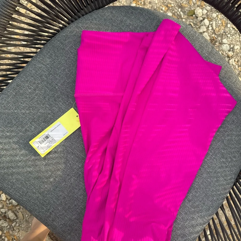 Target Women's Fuchsia/Magenta Ribbed Track Pants - Picture 2 of 3